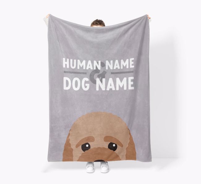 Human & Dog Name: Personalized {breedFullName} Premium Sherpa Fleece Blanket